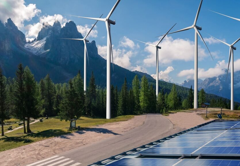 solar-panel-wind-turbine-farm-clean-energy